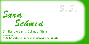 sara schmid business card